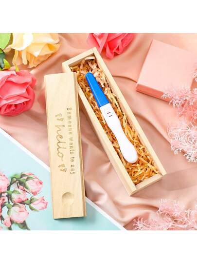 1 件创意妊娠试验展示盒（不含妊娠试验棒）、孕妈记忆木盒、首饰收纳盒、木制妊娠试验纪念礼物、宝宝公告礼物、洗礼室装饰（不含抽奖纸）