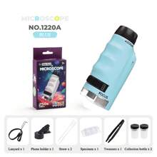 Draagbare handmicroscoop voor kinderen STEM-educatieve zakmicroscoop Thuisschoolset Biologische wetenschap Educatief speelgoed voor kinderen