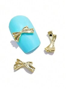 10 件套简约蝴蝶结美甲装饰 3D 金属蝴蝶指甲钉 女士指甲 - 彩色 - 查看 7