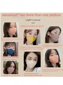 10pcs/200pcs 3D Face Mask, High-Quality Disposable Dust-Proof Breathable Mask, Flattering Design For Women