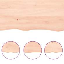 Solid Oak Wall Shelf 40x40 Cm Adjustable Untreated Wood Storage Solution For Home Decor Gifts - Brown - View 5