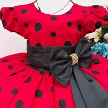 Young Girls Dresses - Đỏ và đen - Xem 2