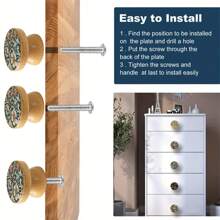 6Pcs Creative Handmade Beech Wood Engraved Beautiful Flower And Grass Art Pattern Bowl Shaped Furniture Handles With Screws Dresser Knob Kitchen Cabinet Pulls Wooden Single Hole Drawer Knobs