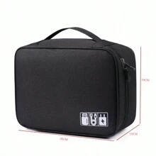 1pc Simple Data Cable Zipper Storage Box, Lightweight Portable Travel Electronic Accessories Bag, Tools Box For Watch, Travel Supplies, Electronics Storage Travel Universal Multifunctional Digital Product Storage Case Waterproof Electronic Accessories Storage Box Multifunctional Digital Product Storage Bag For Cables, Charger, Cell Phone, USB, SD Card, Hard Drive, Power Bank School College Electronic Bag Portable Charger Charger Case Headphone Case Cable Bag Cable Organizer Digital Camera Camera Case Camera Bag Cannon