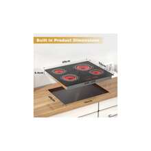 Ceramic Hob 4 Zone 6600W Electric Hob Built In 4 Burners 60cm Hard Wired Cooktop Dual Ring Function Slide And Touch Control 9 Power Levels Safety Lock Timer - 4Zone-6600w-Slide-60cm - View 7