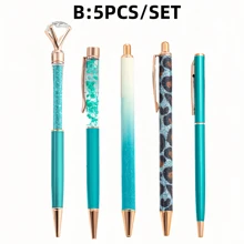 5 قطع /9 قطع أقلام كرة زرقاء حمراء لامعة مزينة برينستونات معدنية رائعة كهدايا للأصدقاء والعائلة والطلاب ولوازم الأعراس والمكتب والمدرسة للعودة للمدرسة