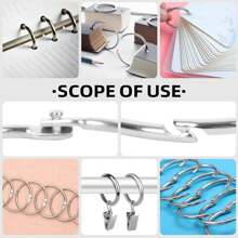 100pcs 1-Inch Metal Book Rings, Nickel-Plated Steel Key Rings, Suitable For School, Home Or Office, Silver,Back To School,School Supplies - Silver - View 11