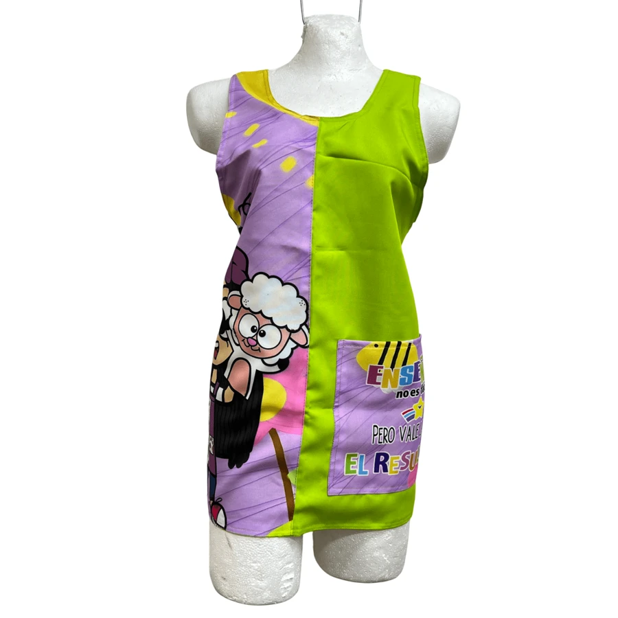 Apron For Teacher Educator: Exclusive Designs - Green - View 1