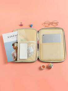 Fashion Solid Color Letter Ribbon Sleeve Case For 11-13.9 Inch Tablet, Laptop, IPad Accessories - Pink - View 5