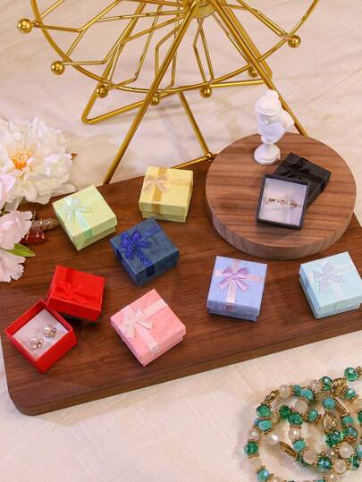 12/6/10/12/24/48 件 4X4 厘米/1.57X1.57 英寸情人节优雅珠宝礼盒，带隔层，可容纳项链、小口袋礼物、耳环和戒指、生日、周年纪念日、母亲节礼品盒珠宝小型企业用品珠宝包装盒，非常适合送礼和储存