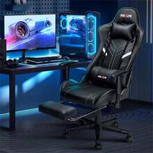 7-Point Massage Gaming Chair, 175° Gaming Recliner With Footrest Ergonomic Computer Gaming Office Chair High Back Video Game Chair With Lumbar Support, Upgraded Version - Black - View 2