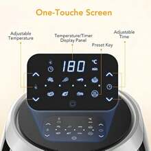 Family Digital Air Fryer 8L Rapid Air Circulation Air Fryer With Touch Screen 8 Cooking Functions Timer And Temperature Control Oil Non-Stick Dishwasher Friendly 1800W - 8L - View 2