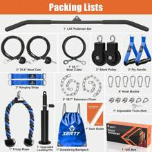 SERTT Home Gym Pulley System, Tricep Workout Pulley System For LAT Pulldown, Biceps Curl, Triceps, Shoulders, Back, Forearm Workout, Weight Cable Pulley System For Squat Rack, Garage - Blue - View 2