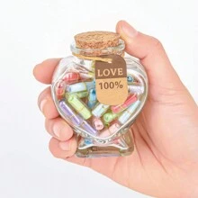 Capsule Letters Message In A Bottle Cute Things Gifts For Boyfriend/Girlfriend,Capsule Pills Love Message Note In A Glass Bottle,Cute Love Pills Smiling Face Love Friendship Letter With Wishing Bottle,Valentines Day Love Capsule Letters Romantic Paper Love Message, Love Letter For Anniversary, Birthday,Valentines Day, Christmas Gift, Xmas Gifts