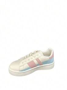 Women's Contrast Color Thick Sole Casual Sports Sneakers - Blue - View 2