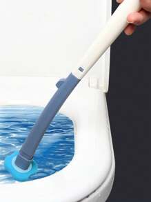 Spazzola per wc monouso con agente detergente integrato, set di spazzola per wc montata a parete, adatta per ciotole del wc, senza zone d'ombra, decorazione bagno estiva
