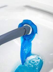 Spazzola per wc monouso con agente detergente integrato, set di spazzola per wc montata a parete, adatta per ciotole del wc, senza zone d'ombra, decorazione bagno estiva