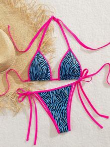 2 peças autoconfiante 2025 sexy tiras estilo UE&EUA mais vendido conjunto de biquíni, estampa floral top sem alças roupa de banho separada, macio e lisonjeiro para praia, piscina, festa, resort