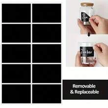 100pcs Rectangular Black Chalkboard Labels, Universal Reusable Adhesive Paper Stickers For Jars, Food Pantry Organization, Rewritable Kitchen Labels - Multicolor - View 4