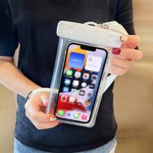 1PC Glow In The Dark Waterproof Mobile Phone Bag, Mobile Phone Waterproof Bag, Swimming Takeout Hanging Neck Mobile Phone Bag, Touch Screen Lanyard Mobile Phone Bag, Fluorescent Mobile Phone Bag, Outdoor Sports Swimming Floating Airbag Underwater Photography Mobile Phone Case, Cell Phone Waterproof Bag, Cell Phone Bag Beach Phone Bag For IPhone 14 13 12 And Other Cell Phones