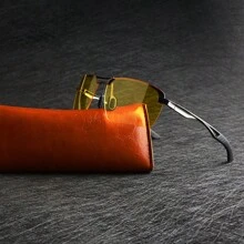 Polarisierte Nachtsichtbrille mit Metallrahmen - Nachtsichtbrille - für Herren Damen Outdoor Sport Party Urlaub Reisen Fischen Dekorationen Fotoprops, ideale Geschenkwahl für Sommerurlaub am Strand, Outdoor, Reisen