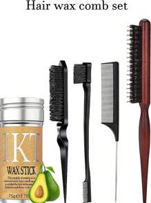 ikt Barra de Cera de Cabelo, Cera de Modelagem para Perucas Lisas, Bastão Liso para Penteado de Cabelo Sem Oleosidade, Pomada de Cabelo em Bastão para Fios Rebeldes na Franja e Frizz - 75g