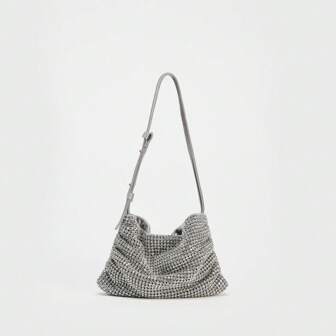 Luxury Designer Purses And Handbag Shiny Rhinestone Evening Clutch Bag Minimalist Chain Shoulder Bags