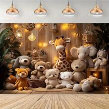 1 pieza Telón de fondo con diseño de animal, Fondo de fotografía, Material de poliéster, Sin necesidad de energía, Apto para decoración de cumpleaños, , Año Nuevo, Día de San Valentín - 1 pieza - Ver 6