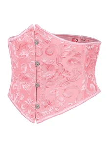 1 pièce Gaine amincissante à baleinage en acier en jacquard pour femmes, ceinture de maintien de la taille. Accessoire de corset pour les dames. Convient pour les tenues country, western, cowboy, cowgirl. Ceinture vintage rose pour robe, gaine amincissante pour affiner la taille et contrôler le ventre