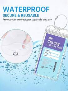 Etiquetas para equipaje de crucero, etiquetas para maletas, etiquetas colgantes, etiquetas antiextravío, impermeables, portátiles para carnaval, etiquetas para equipaje transparentes, con portaetiquetas con cierre de cremallera y anillos de acero, etiquetas para equipaje impermeables para viajes, negocios, vacaciones, luna de miel, accesorios de viaje unisex, artículos esenciales para cruceros, accesorios de viaje, para mochilas, bolsas de viaje, maletas, equipaje, útiles escolares, portadocumentos, para avión, universidad y equipaje