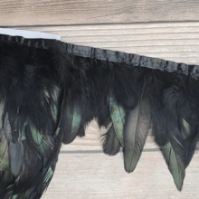 1 metro 1 pieza de plumas de estilo moderno, ribete de tela exquisito de plumas Yongji, cinturón de tela hecho a mano, accesorio de arte de enchufar, decoración de escenario, material para atrapasueños, varita para gatos, ropa, disfraces, accesorios para fiestas y tocados