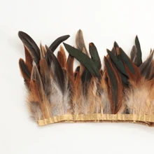 1 metro 1 pieza de plumas de estilo moderno, ribete de tela exquisito de plumas Yongji, cinturón de tela hecho a mano, accesorio de arte de enchufar, decoración de escenario, material para atrapasueños, varita para gatos, ropa, disfraces, accesorios para fiestas y tocados
