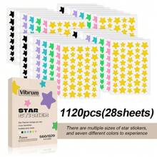 560 件/1120 件，星形贴纸套装，不含酒精，不含香料，适合所有皮肤类型，可日夜使用，最佳圣诞礼物。可用于遮盖面部缺陷和瑕疵，并装饰面部。