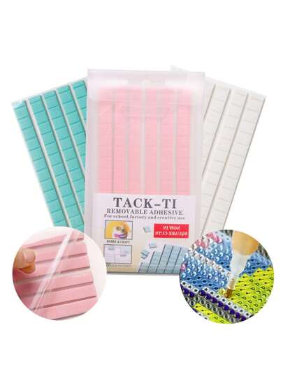 钻石画工具，可重复使用的钻石马赛克泥，含 96 块，方形和不对称形状，十字绣艺术用品，ASMR 工艺品配件，可重复使用的钻石画粘土，具有很强的粘合性