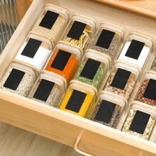 100pcs Rectangular Black Chalkboard Labels, Universal Reusable Adhesive Paper Stickers For Jars, Food Pantry Organization, Rewritable Kitchen Labels - Multicolor - View 5