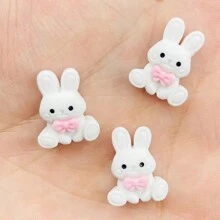 20pcs Cute Mini Rabbit Flat Back Cabochon Scrapbook Kawaii DIY Embellishments Accessories Easter Party Decoration