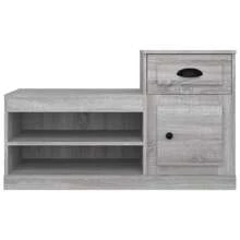 Sleek Grey Engineered Wood Shoe Cabinet Spacious Storage Solution 100x40 Cm - Grey - View 5