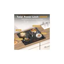 Ceramic Hob 4 Zone 6600W Electric Hob Built In 4 Burners 60cm Hard Wired Cooktop Dual Ring Function Slide And Touch Control 9 Power Levels Safety Lock Timer - 4Zone-6600w-Slide-60cm - View 3