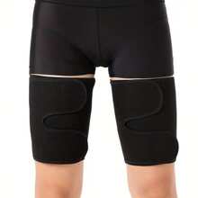 1 Pieza Cinturón de muslo con iones de plata para deportes y fitness en el hogar, cinturón de pierna con cierre de gancho y bucle que se puede ajustar libremente, cubierta de pierna diaria para yoga y pilates para hombres y mujeres