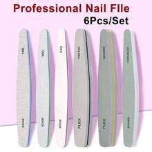 6Pcs/Set Professional Nail Files And Buffers Set For Acrylic Gel Nail And Natural Nail Double Sided Emery Boards Nail File And Buffer Washable Nail Buffer File Polisher 100/150/180/220/240/280/1000/4000 Grit