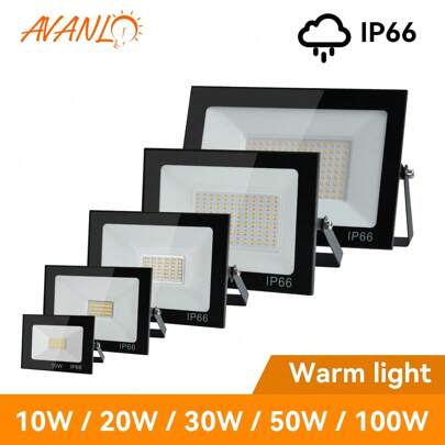1 pieza Foco LED, Reflector exterior de 180-265V, Lámpara de pared de 10W 20W 30W 50W 100W, Reflector IP66 resistente al agua para iluminación de jardín