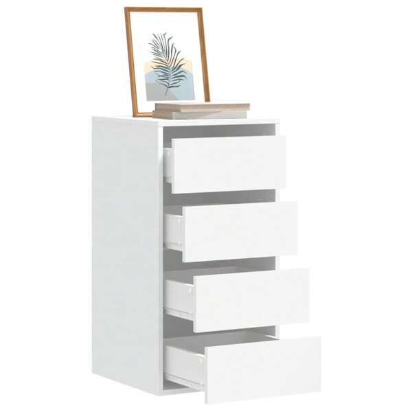 Weiße Kommode aus Holz, 40 x 41 x 76 cm, stilvolle Aufbewahrungslösung für Zuhause, Schlafzimmer, Wohnzimmer