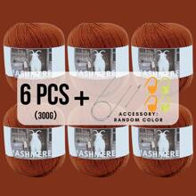 6 Balls 300g Soft Skin-Friendly Cashmere Yarn (50g*6, 65% Cashmere; 25% Acrylic; 10% Rayon), Suitable For Knitting Sweaters, Coats, Shawls, Hats, Comes With Knitting Tools - Stitch Markers, Yarn Needles - Multicolor - View 18