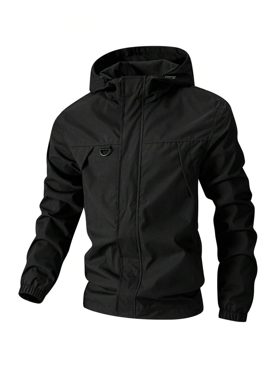 男士休闲户外轻便拉链连帽夹克，春秋季