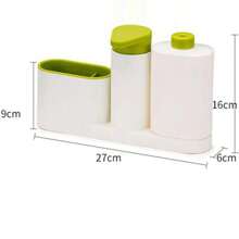 Kitchen Storage Holder 3in 1 Kitchen Storage Rack For Cleaning Rack Washing Sponge Brush Sink Detergent Soap Dispenser Bottle Kitchen Organizer Gadget Home Bathroom Decor Summer - Hand Press Bottle - View 5