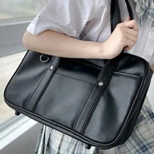New Japanese Style Shoulder Handbag, Commuter Briefcase Laptop Bag, Travel Casual Fashionable Minimalist Uniform Design Women Tote Bag, Eye-Catching Work Bags For Women