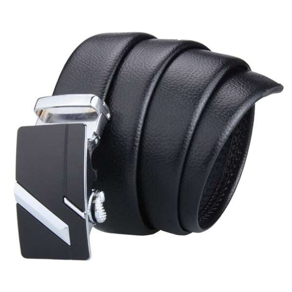 1pc Novo Cinto de Couro com Fivela Automática, Cinto de Cintura Resistente a Arranhões, Moda Minimalista Casual de Negócios