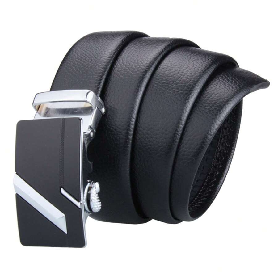 1 Stück Neuer Automatikschnallen Ledergürtel, Kratzerbeständiger Taillengürtel, minimalistischer Mode Business Lässig