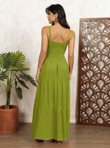 Women's Popcorn Dress - Avocado Green - View 2