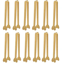 4/6PCS Luxurious Golden Mini Tongs, Heart-Shaped Sugar Cube Tongs, Stainless Steel Small Serving Tongs, Ice Tongs, Cute Tea Party Serving Tongs, Nice Gift, Suitable For Coffee Shops/Weddings/Bridal Showers/Housewarming Parties/Birthday Parties, Summer, Summer Sets, For Outdoor, Camping